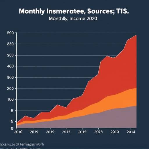 Gr&radic;&deg;fico mostrando diferentes fuentes de ingresos mensuales