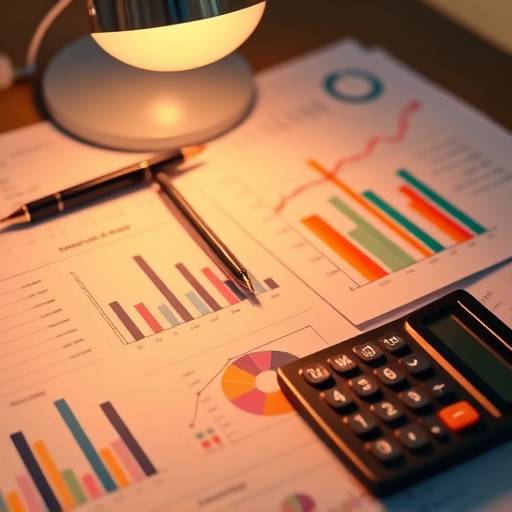 Imagen ilustrativa de una persona planificando su presupuesto con gr&radic;&deg;ficos y calculadora