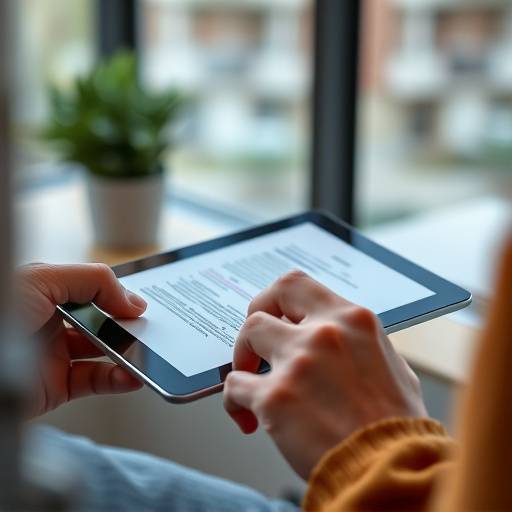 Una persona actualizando un documento en una tablet