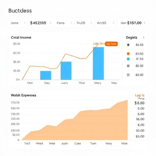 Una representaci&radic;&ge;n visual de un presupuesto, con gr&radic;&deg;ficos y tablas mostrando ingresos y gastos, simbolizando la planificaci&radic;&ge;n financiera.